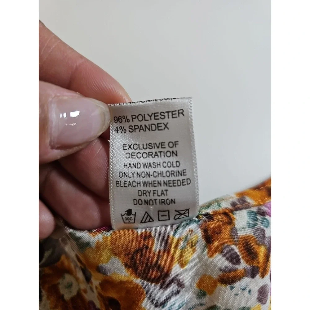 Lady Floral Blouse Long Sleeve Loose Boho Cottagecore Hippie Gypsy Swing Size XL - Picture 4 of 13